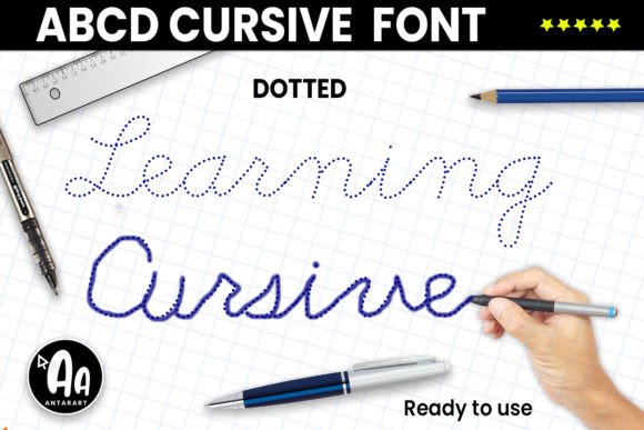 Abcd Cursive Dotted: A Charming Handwritten Font for Crafters